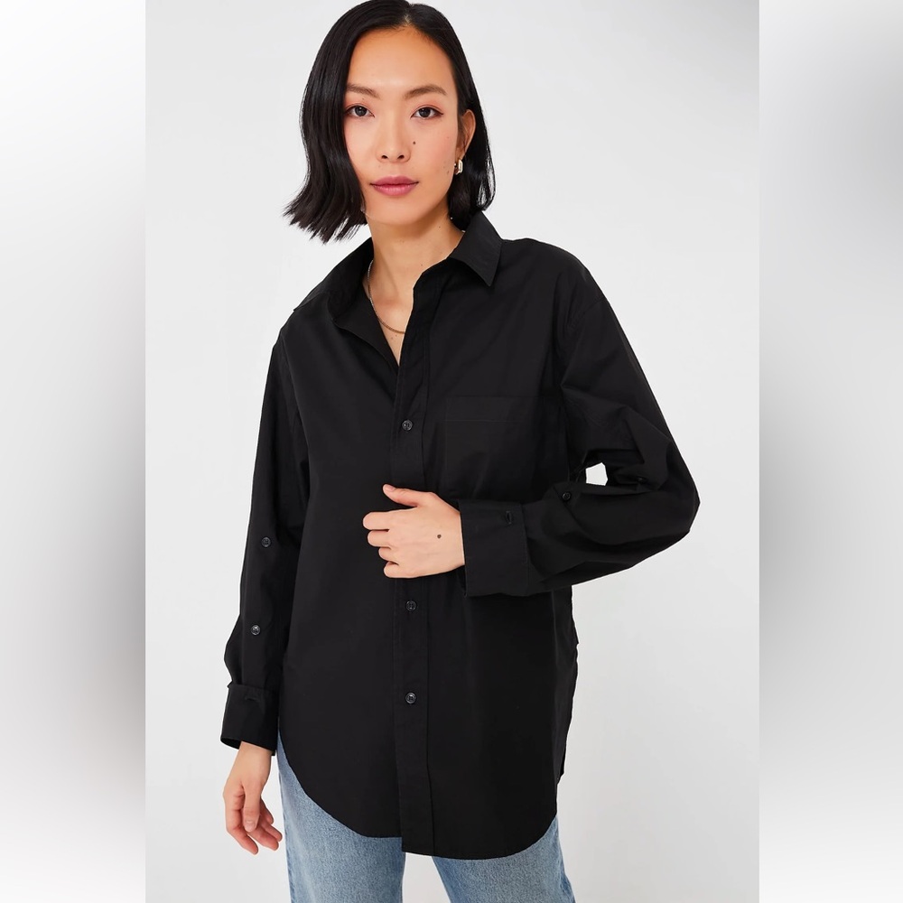AAve Oversized Black Cuff Shirt